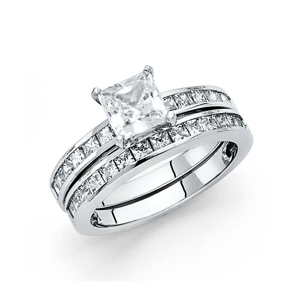 Princess Cut Diamond Wedding Sets
 1 5 CT Diamond Square Princess Cut Engagement Ring Wedding