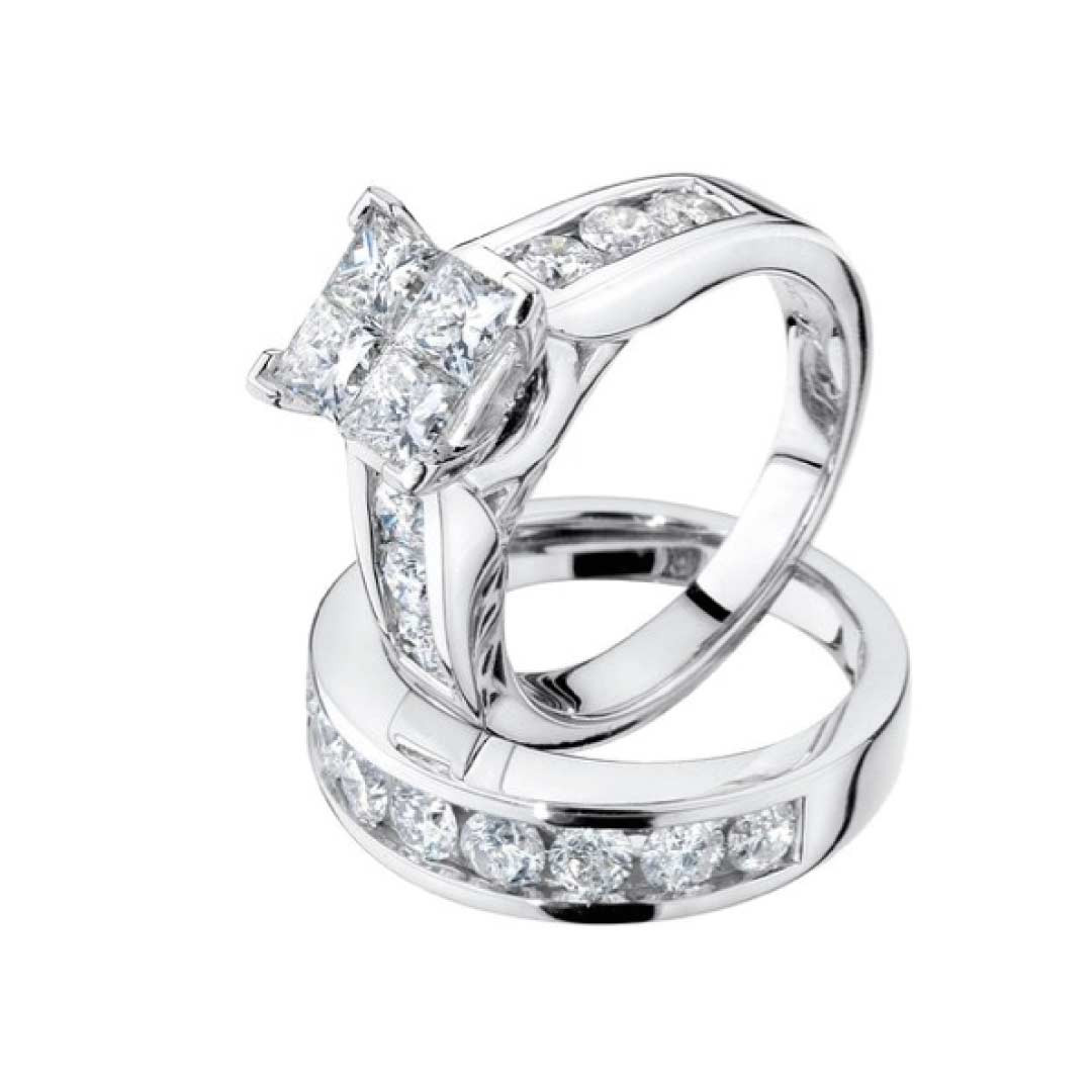 Princess Cut Diamond Wedding Sets
 Princess Cut Diamond Engagement Ring and Wedding Band Set
