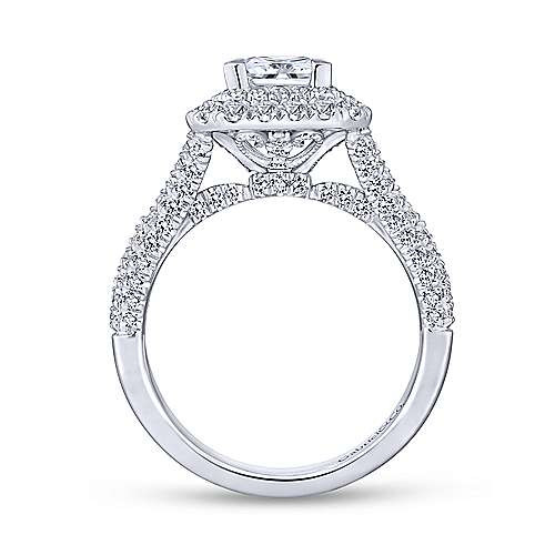 Princess Cut Double Halo Engagement Rings
 Mariella 14k White Gold Princess Cut Double Halo