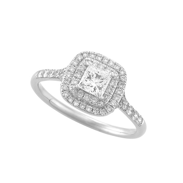 Princess Cut Double Halo Engagement Rings
 BENDIGO 18ct Gold Princess Cut Double Halo Engagement