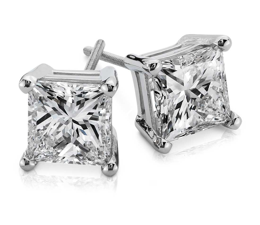 Princess Cut Earrings
 Princess Cut Diamond Earrings in Platinum 3 ct tw