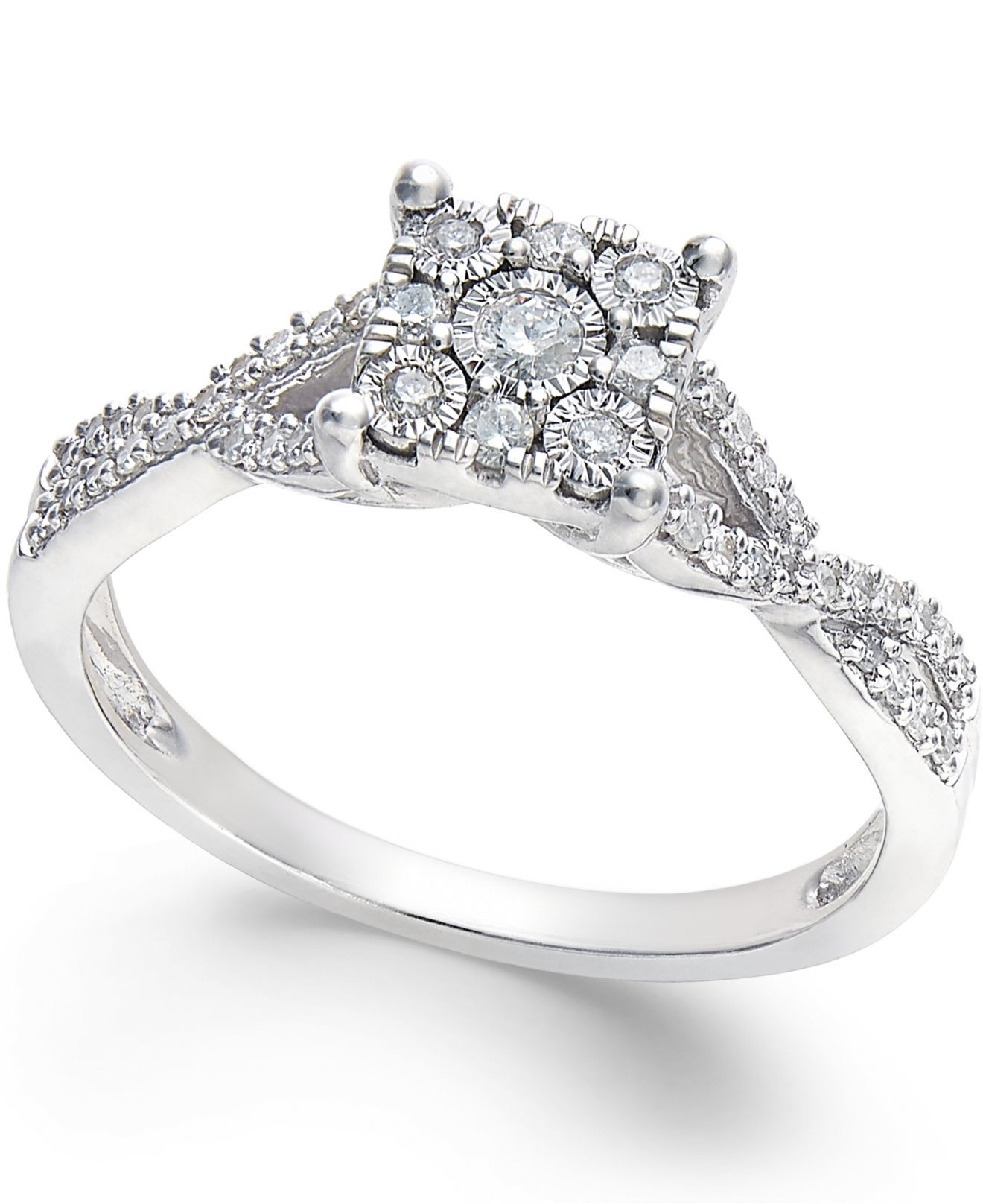 Princess Cut Promise Rings
 No vendor Princess cut Diamond Promise Ring 1 4 ct T w