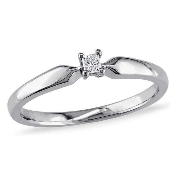 Princess Cut Promise Rings
 Shop Miadora Sterling Silver Princess cut Diamond Accent