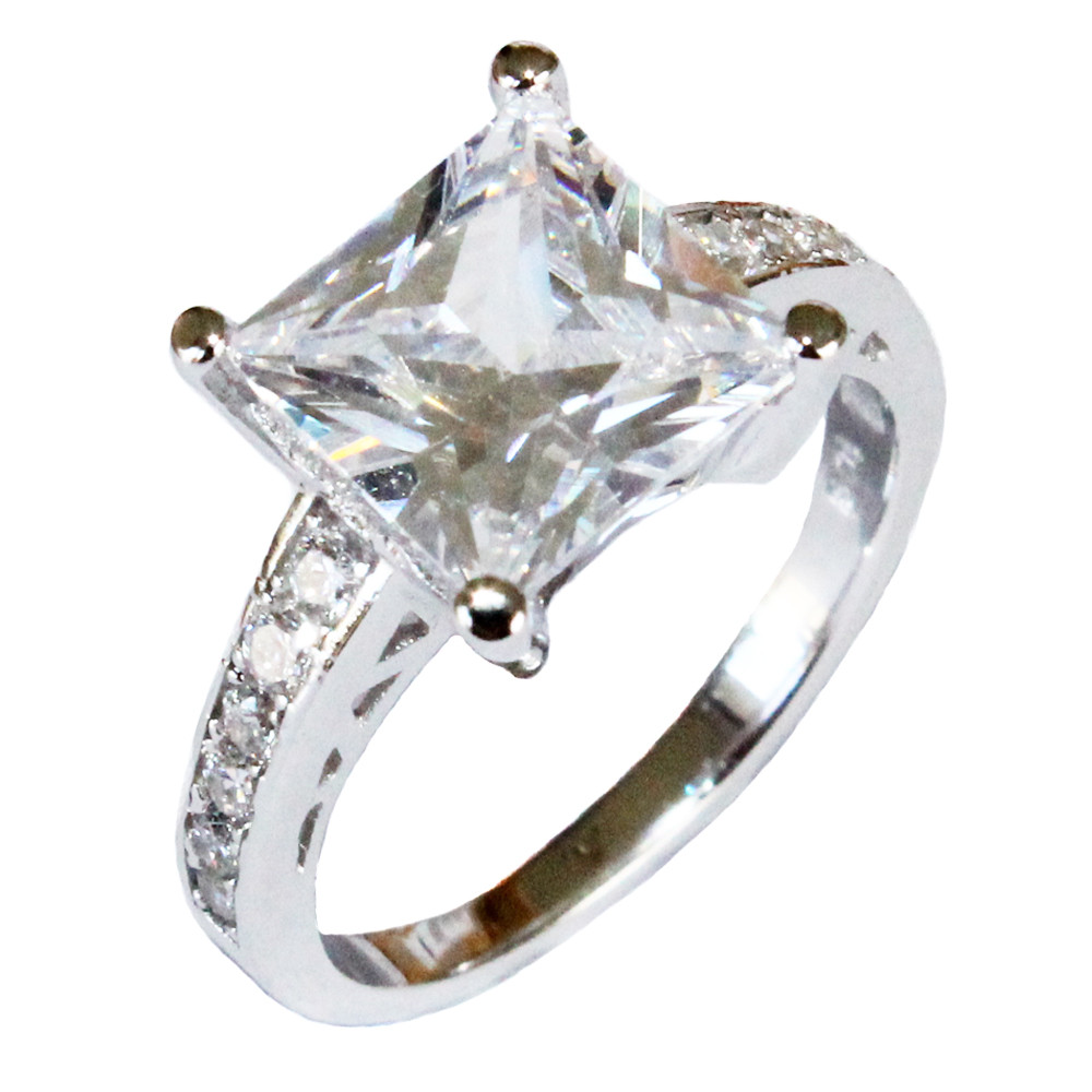 Princess Cut Promise Rings
 Princess Cut Diamond Promise Ring White Cubic Zirconia