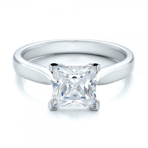 Princess Cut Solitaire Engagement Ring
 Contemporary Solitaire Princess Cut Diamond Engagement