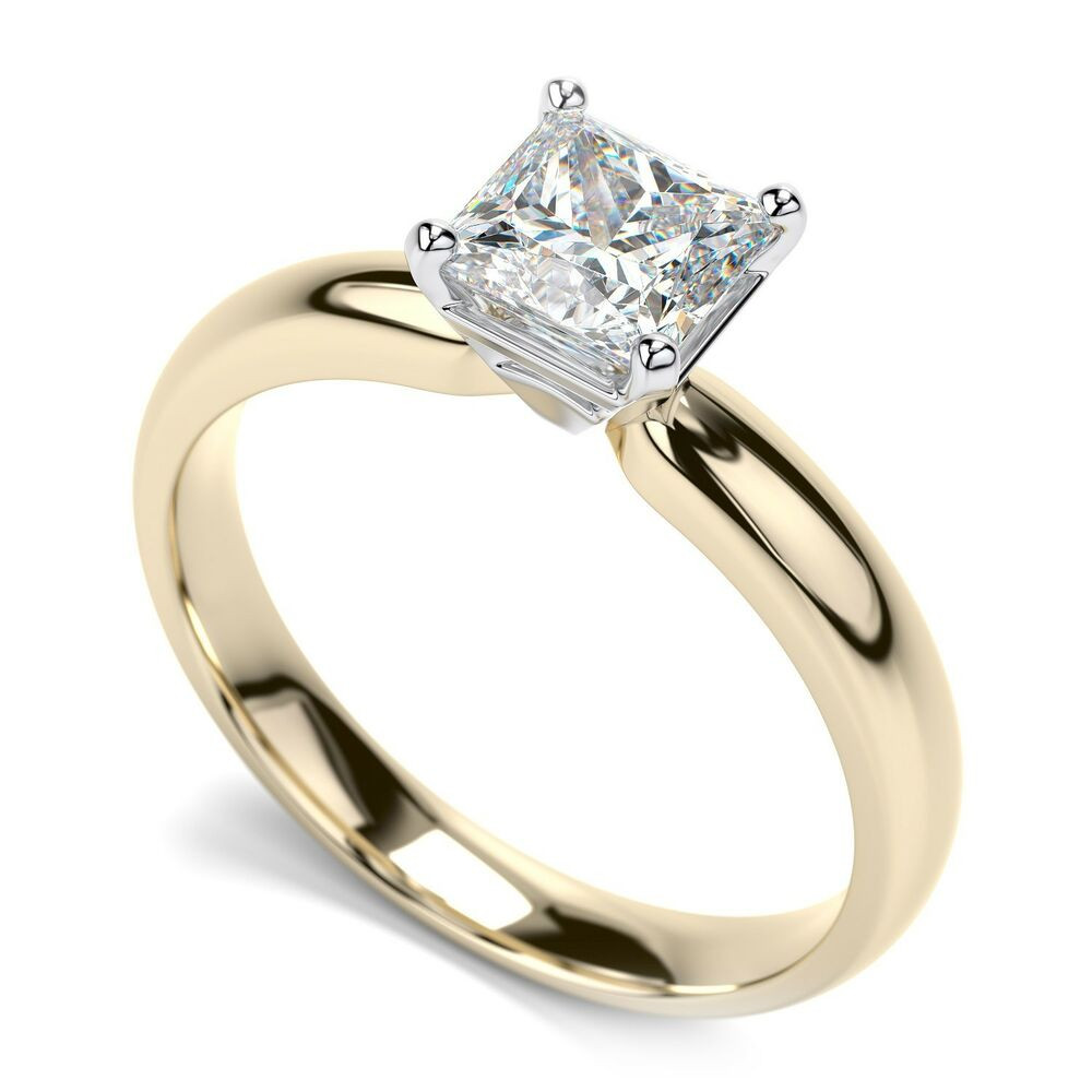 Princess Cut Solitaire Engagement Ring
 14k Yellow Gold 0 50ct Princess Cut Diamond Solitaire