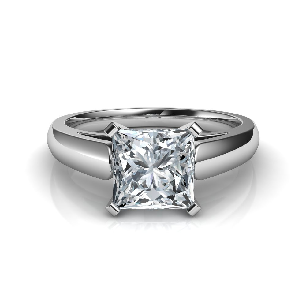 Princess Cut Solitaire Engagement Ring
 Cathedral Princess Cut Diamond Engagement Ring Natalie