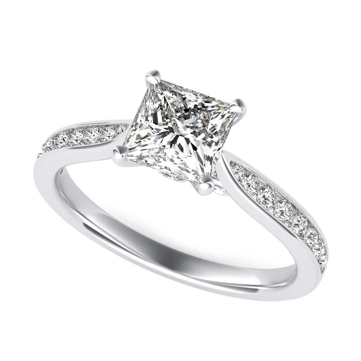Princess Cut Solitaire Engagement Ring
 Diamond Engagement Ring Princess Cut SKU PR0048