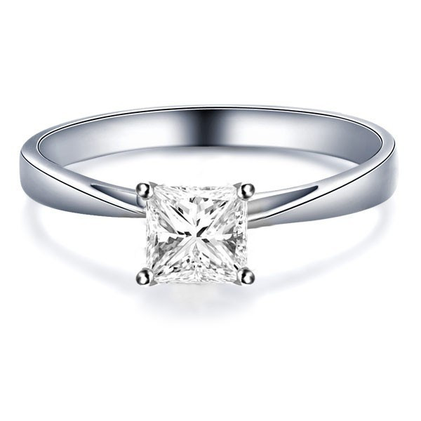 Princess Cut Solitaire Engagement Ring
 Gleaming Solitaire Diamond ring 0 33 Carat Princess Cut