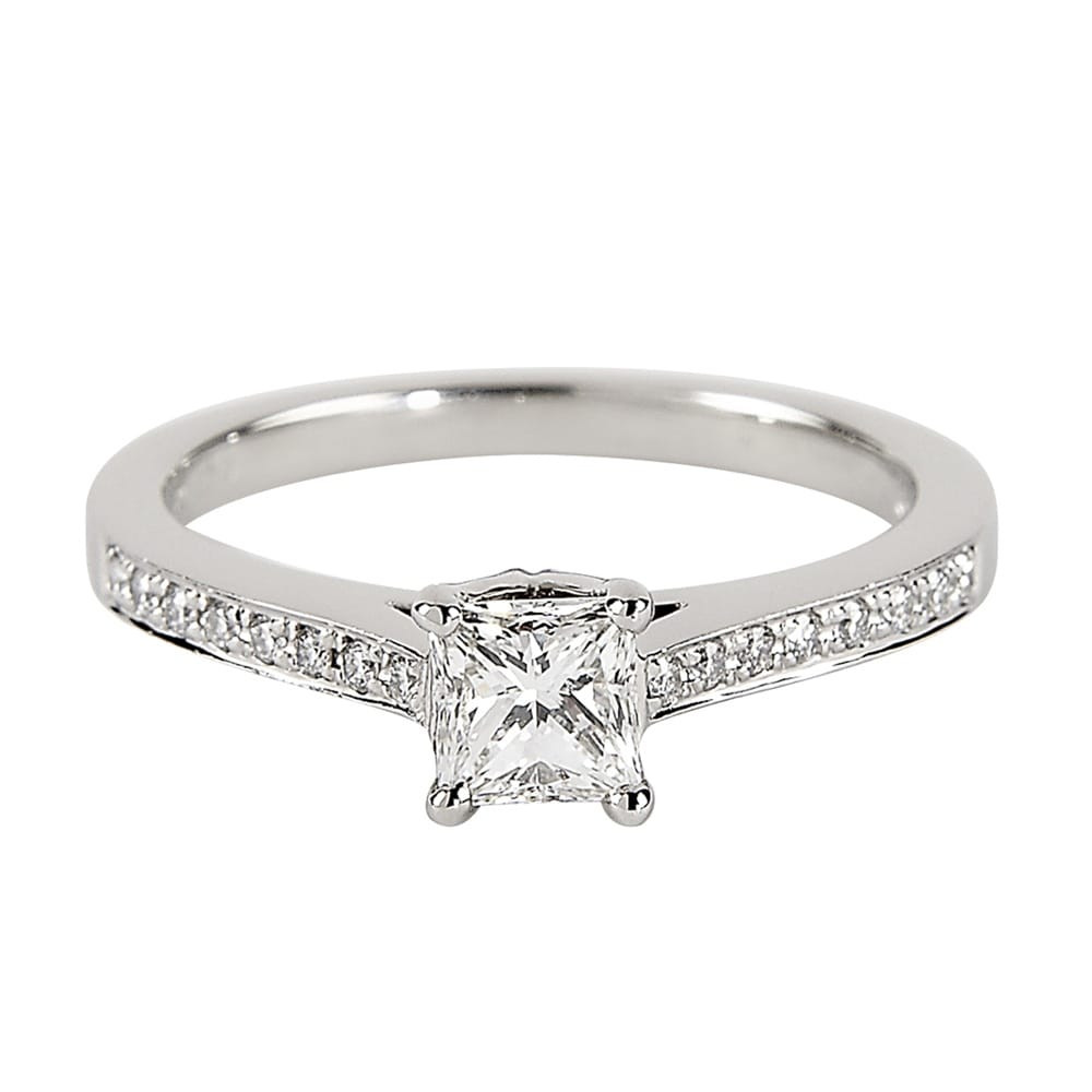 Princess Cut Solitaire Engagement Ring
 Platinum Solitaire Princess Cut GIA Diamond Engagement