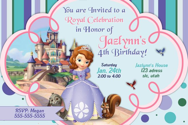 Princess Sofia Birthday Invitations
 Princess Sofia Birthday Invitations Ideas – Bagvania