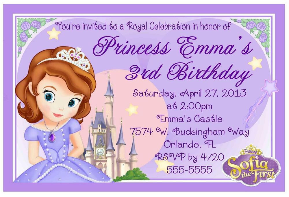 Princess Sofia Birthday Invitations
 PRINCESS SOFIA THE FIRST BIRTHDAY INVITATIONS DESIGN