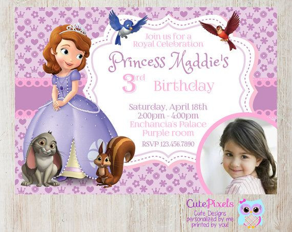Princess Sofia Birthday Invitations
 Princess Sofia Invitation Sofia the first Invitation by