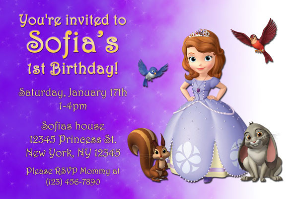 Princess Sofia Birthday Invitations
 Sofia the First Invitations General Prints
