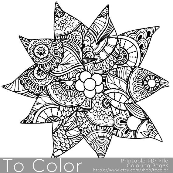 Printable Adult Coloring Pages
 Christmas Coloring Page for Adults Poinsettia Coloring Page
