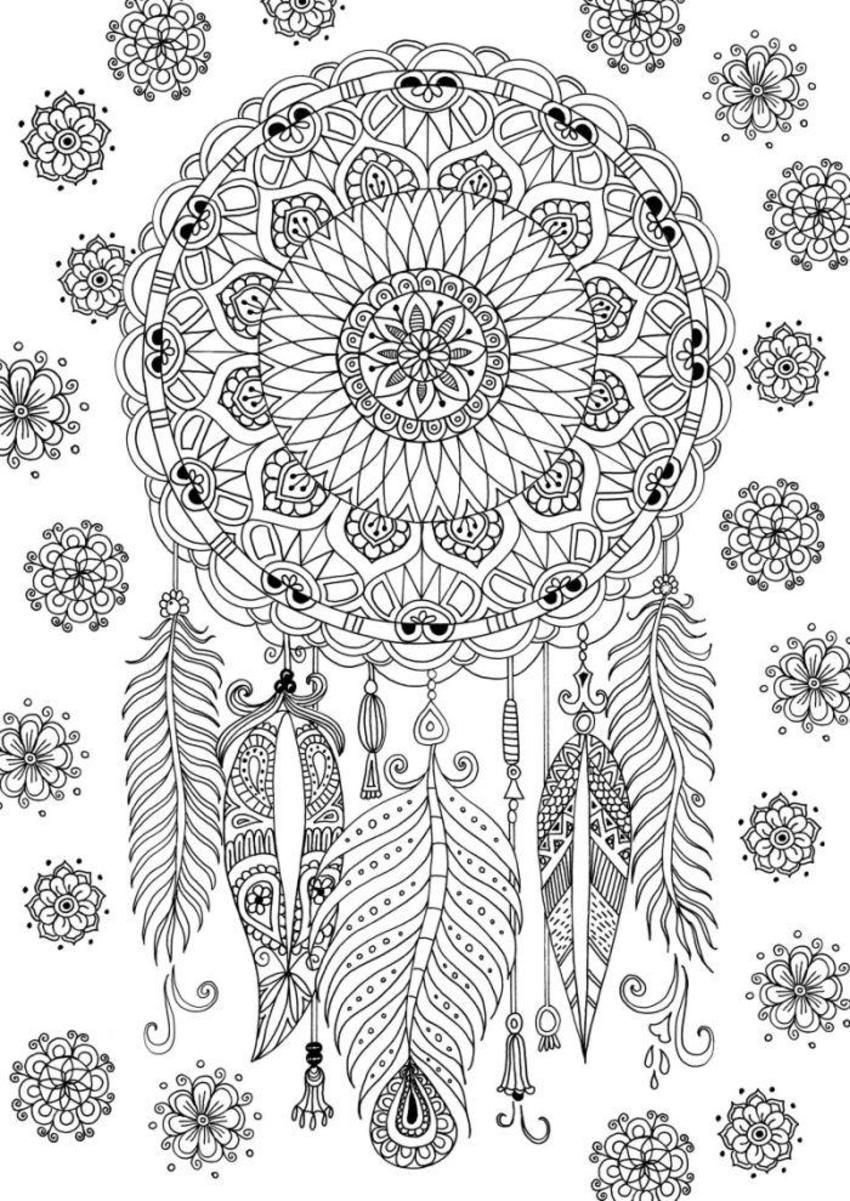 Printable Adult Coloring Pages Dream Catchers
 Dreamcatcher coloring page by Felicity French