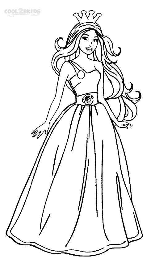 Printable Barbie Coloring Pages
 Printable Barbie Princess Coloring Pages For Kids