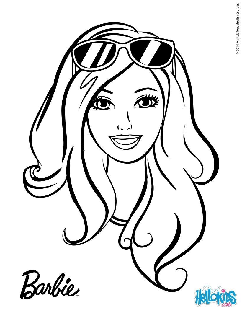 Printable Barbie Coloring Pages
 Barbie ready for the summer sun coloring pages Hellokids