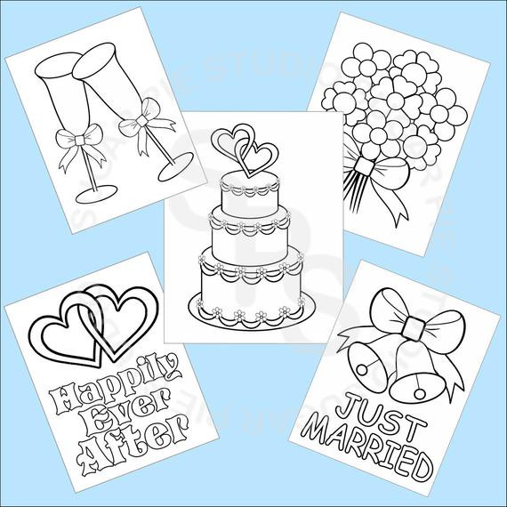 Printable Coloring Books For Kids
 5 Printable Wedding Favor Kids coloring pages PDF or JPEG file