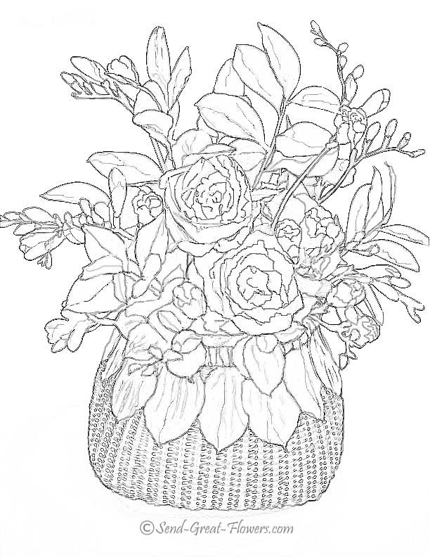Printable Coloring Pages For Adults Flowers
 Advanced Flower Coloring Pages Flower Coloring Page