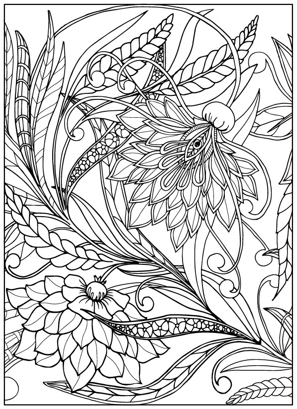 Printable Coloring Pages For Adults Flowers
 Vintage Flower Coloring Pages on Behance