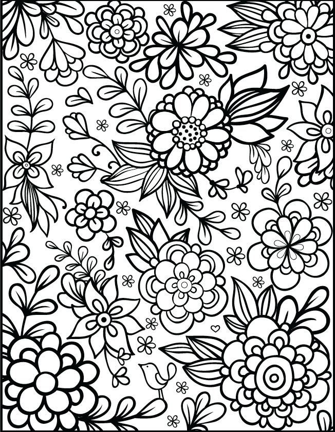 Printable Coloring Pages For Adults Flowers
 Free Floral Printable Coloring Page from filthymuggle