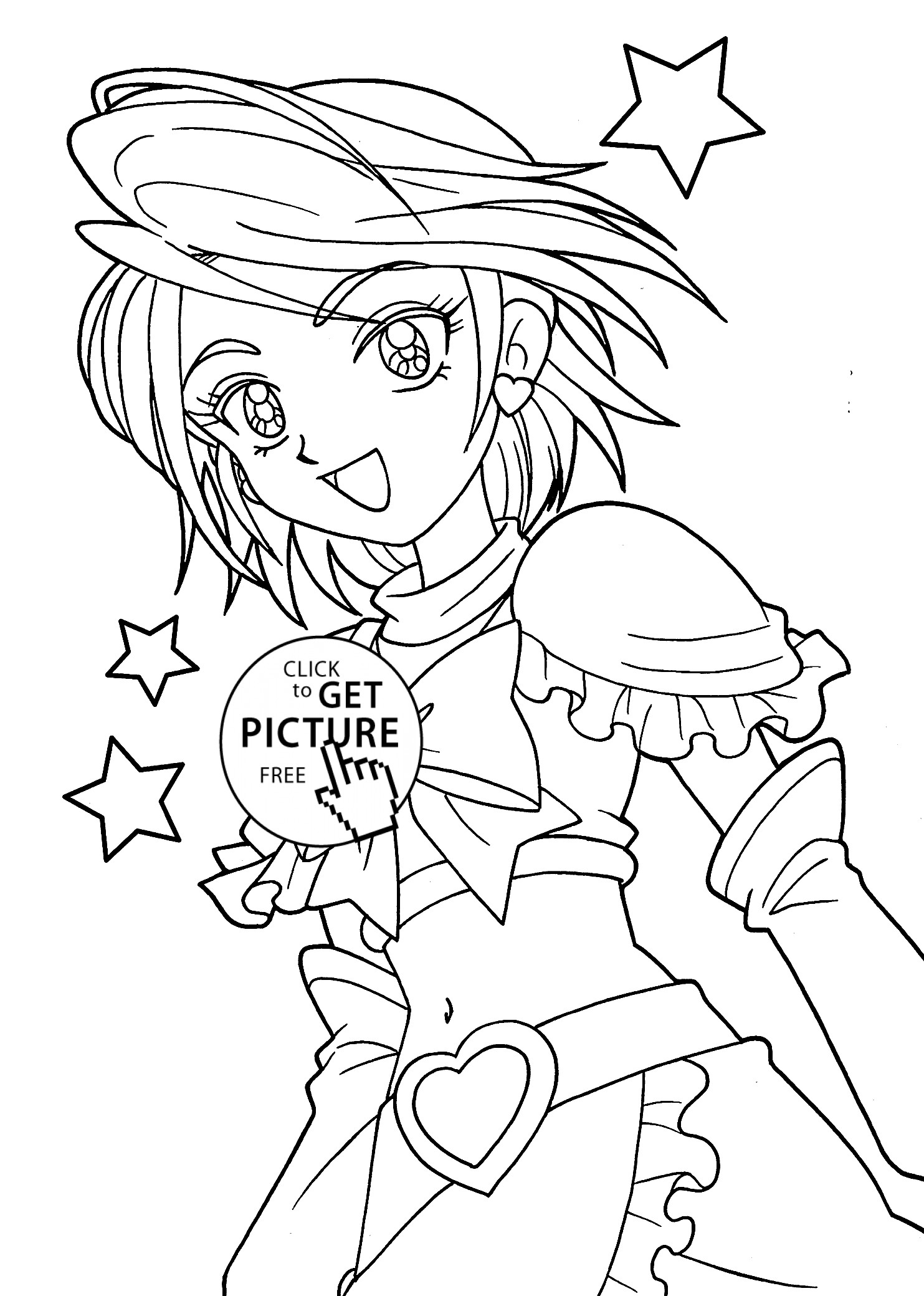 Printable Coloring Pages For Girls
 Cute Anime Girl Coloring Pages to Print