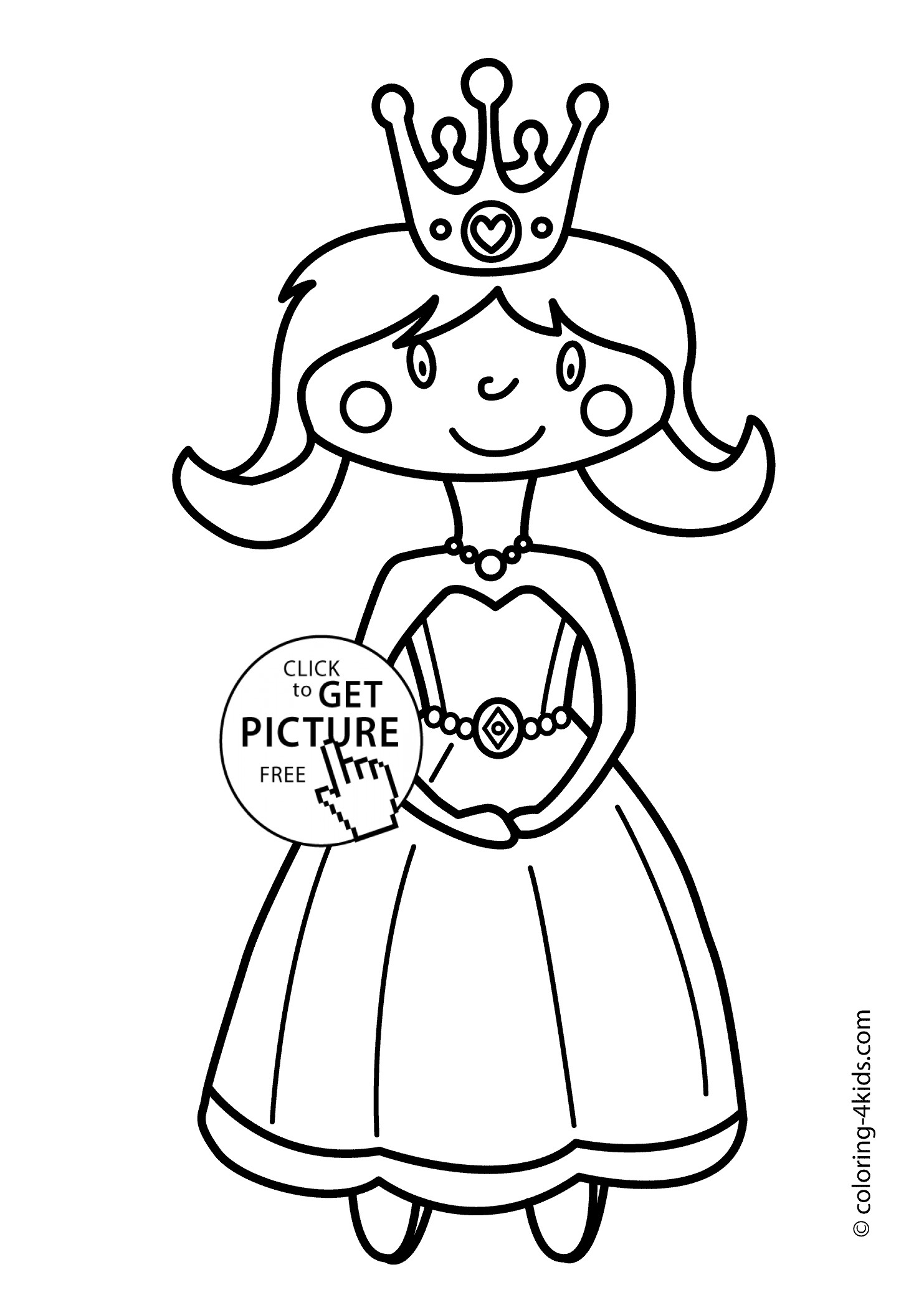Printable Coloring Pages For Girls
 Cute Princesse Coloring pages for girls printable