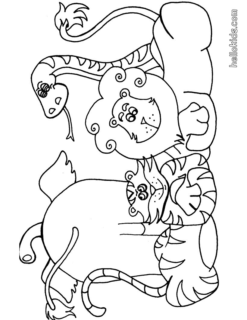 Printable Coloring Pages For Kids Animals
 Wild animal coloring pages Hellokids