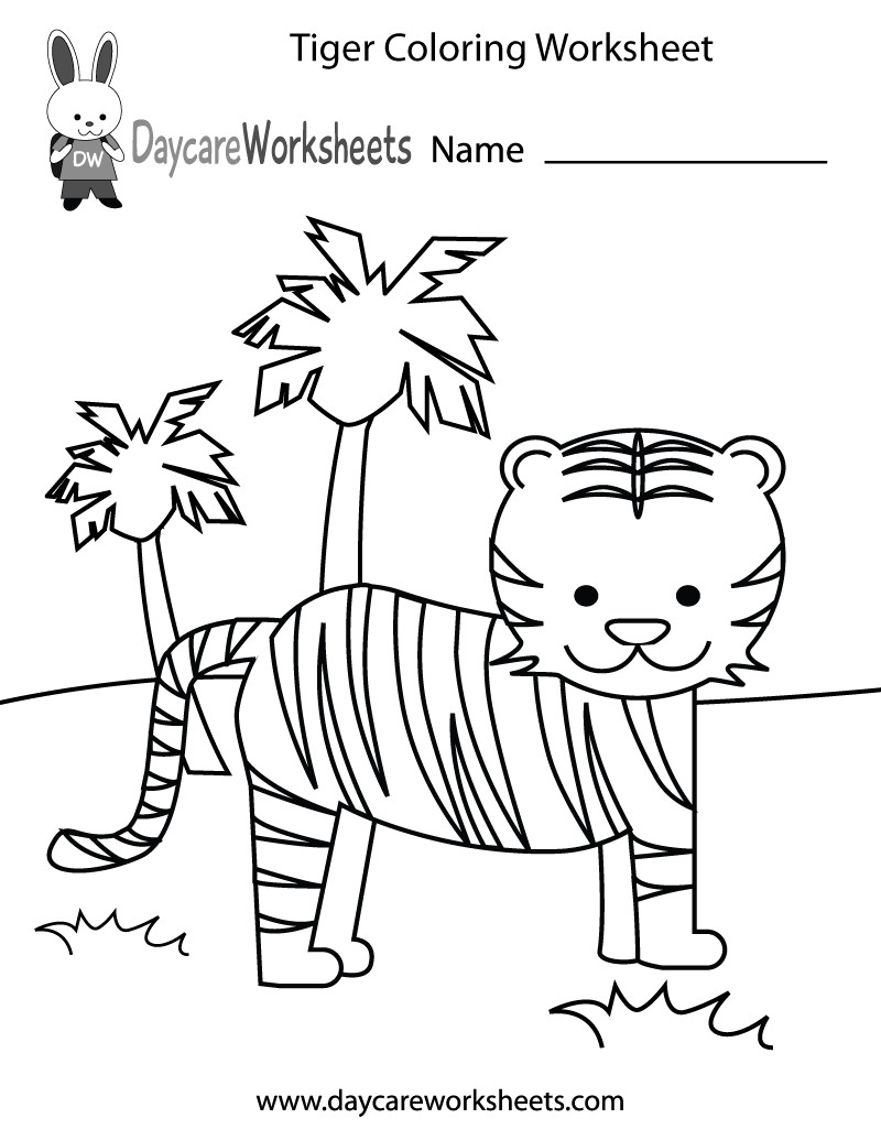Printable Coloring Sheets For Preschoolers
 Free Preschool Tiger Coloring Worksheet