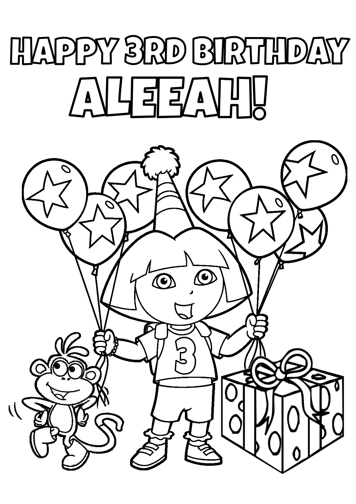Printable Happy Birthday Coloring Pages
 DIY Dora Birthday Party Games Unique original and FUN