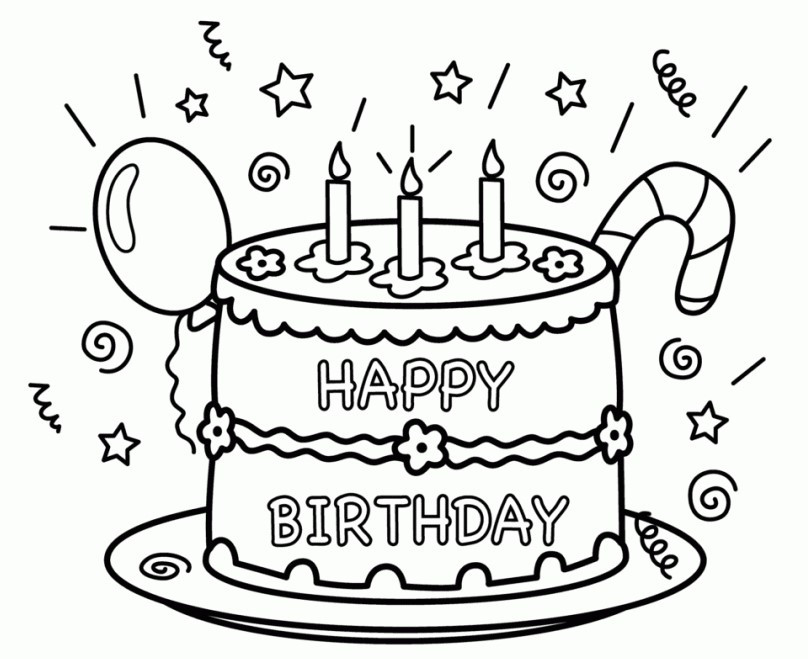 Printable Happy Birthday Coloring Pages
 25 Free Printable Happy Birthday Coloring Pages