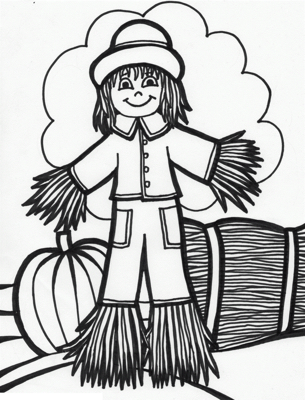 Printable Scarecrow Coloring Pages
 Free Printable Scarecrow Coloring Pages For Kids