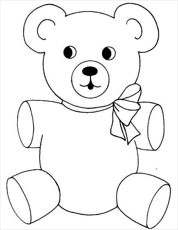 Printable Teddy Bear Coloring Pages
 9 Teddy Bear Coloring Pages JPG Ai Illustrator Download