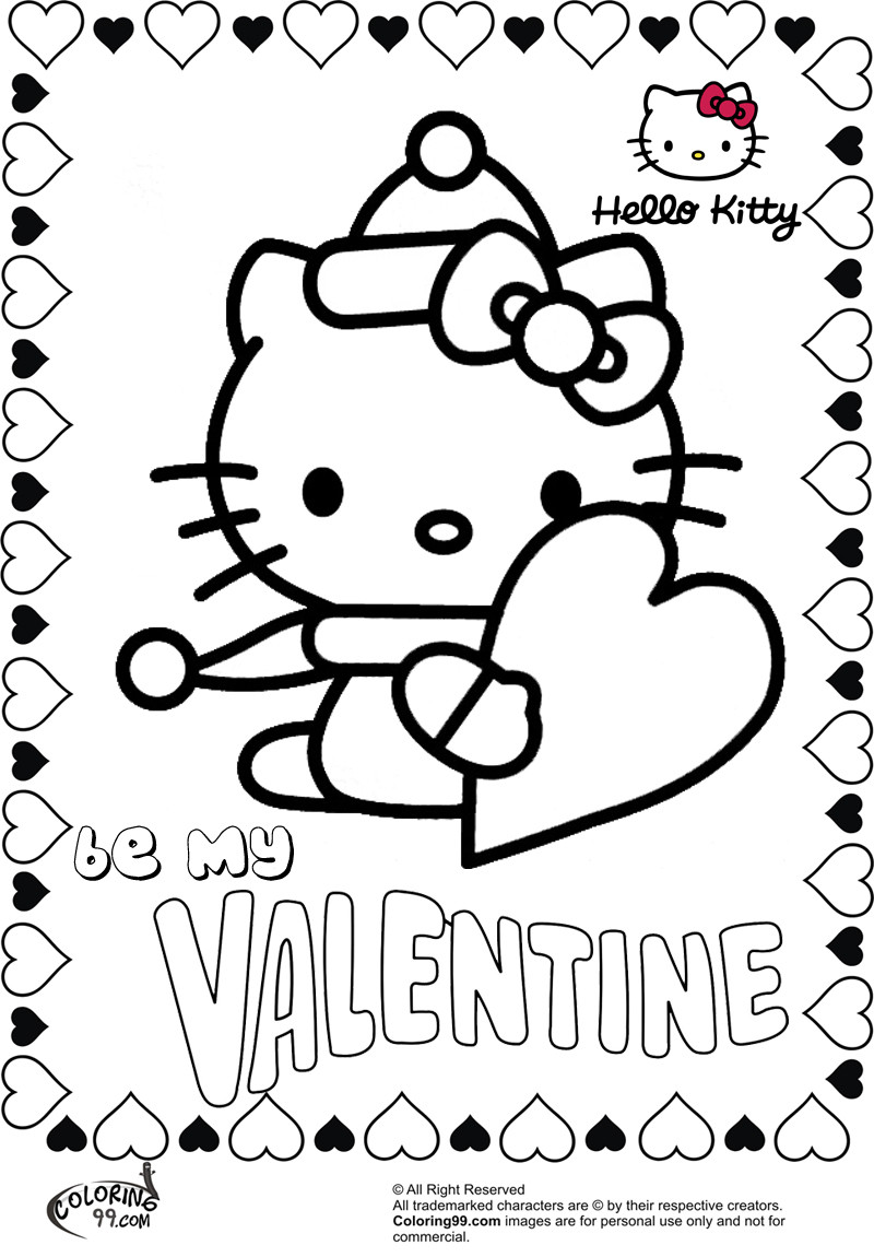 Printable Valentine Day Coloring Pages
 Hello Kitty Valentine Coloring Pages