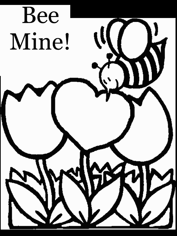 Printable Valentine Day Coloring Pages
 transmissionpress Valentine s Day Bee Coloring Pages