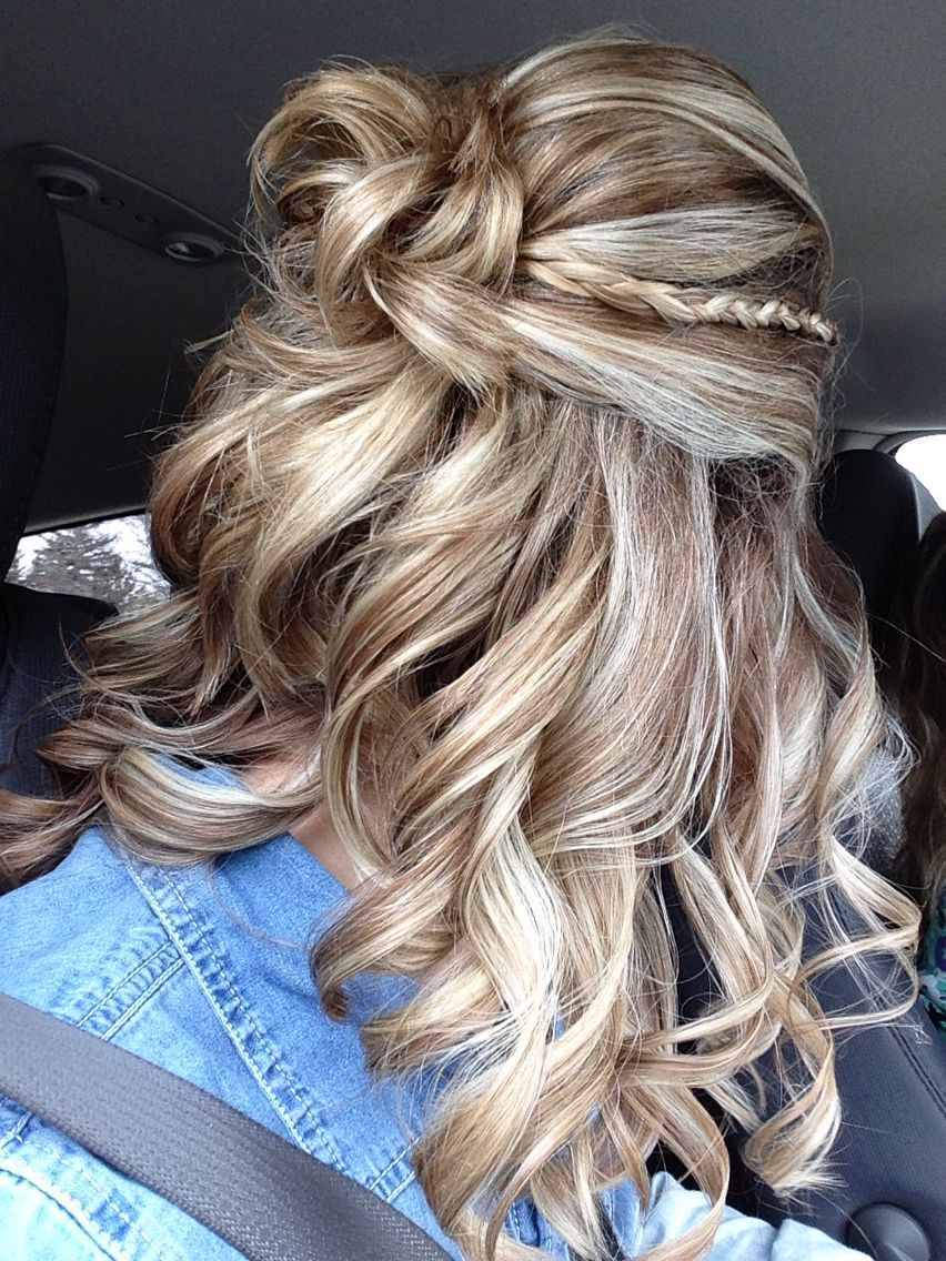 Prom Hairstyle Curls
 Prom Hair 2015 Curly braid half up braids