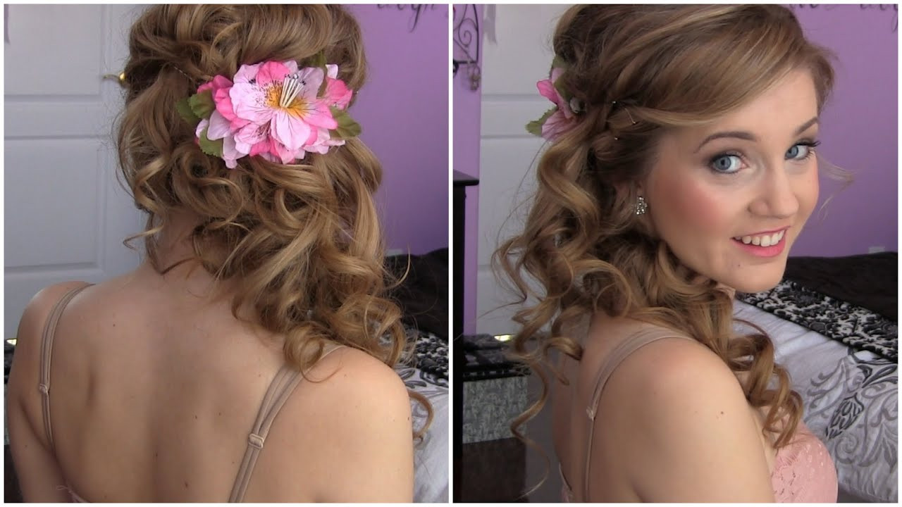 Prom Hairstyle To The Side
 Side Swept Cascading Curls Easy DIY Prom HAIR TUTORIAL