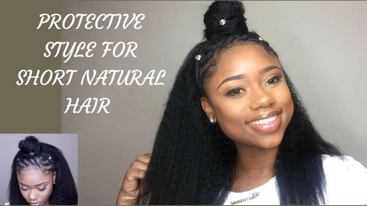Protective Natural Hairstyles For Short Hair
 QUICK AND EASY PROTECTIVE HAIRSTYLE FOR SHORT NATURAL 4c b