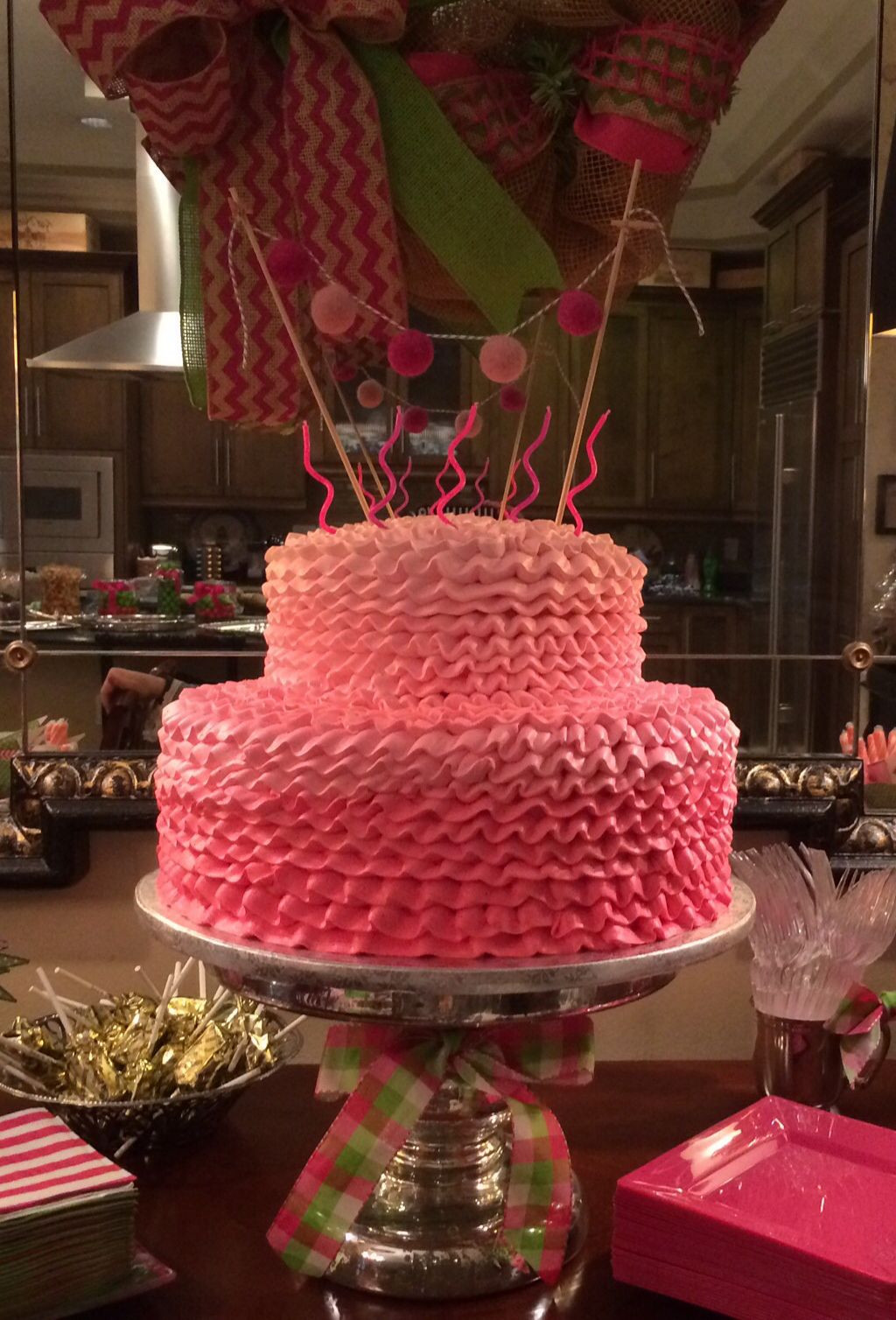 Publix Cakes Designs Birthday
 Preppy pink ombré cake from Publix Love a Publix cake