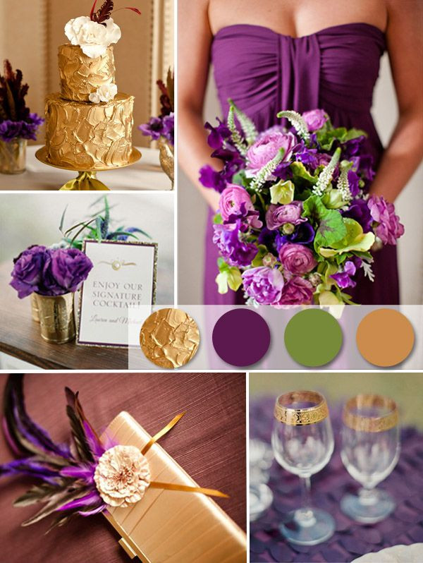 Purple And Gold Wedding Theme
 1394 best images about Wedding color themes on Pinterest