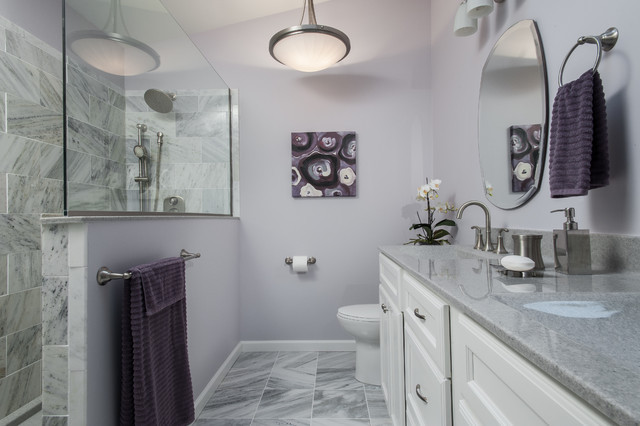 Purple Bathroom Decor
 Purple and Gray Bathroom Contemporary Bathroom St