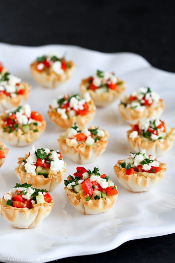 Quick And Easy Appetizers For Party
 Mini Hummus & Roasted Pepper Phyllo Bites Recipe