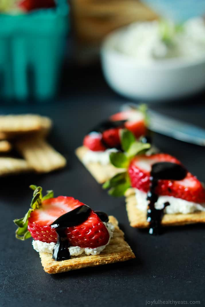 Quick And Easy Appetizers For Party
 Strawberry Goat Cheese Bites with Balsamic Reduction