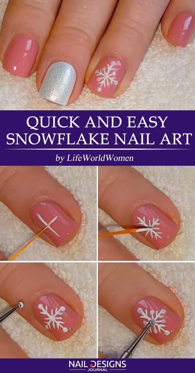 Quick And Easy Nail Designs
 Easy Tutorials Snowflake Nails Art