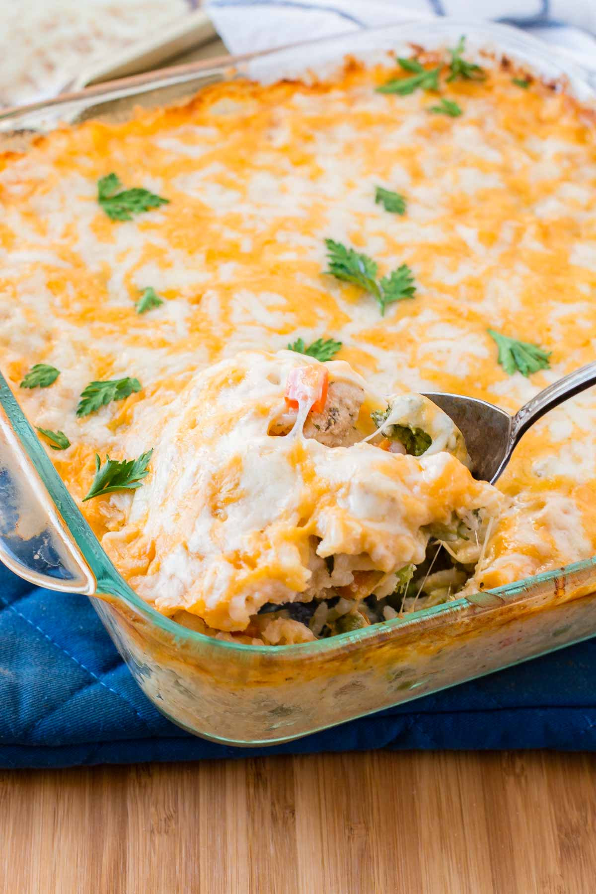 Quick Dinner Recipe
 Cheesy Chicken and Rice Casserole Oh Sweet Basil