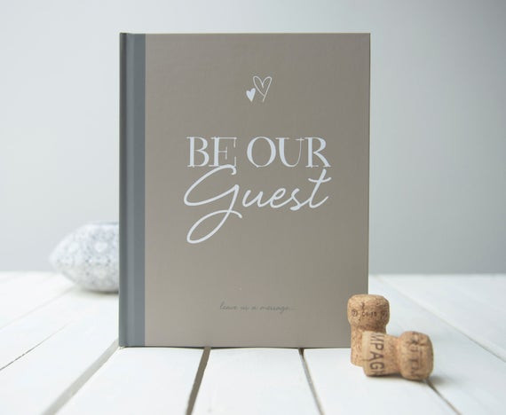 Quirky Wedding Guest Book
 Be Our Guest Cute quirky and fun Wedding Guest Book by