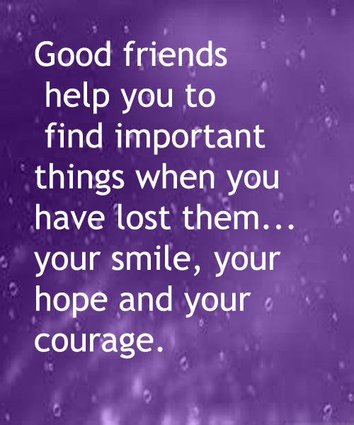 Quote On Good Friendship
 Good Friends Help You Find Important Things When You Have