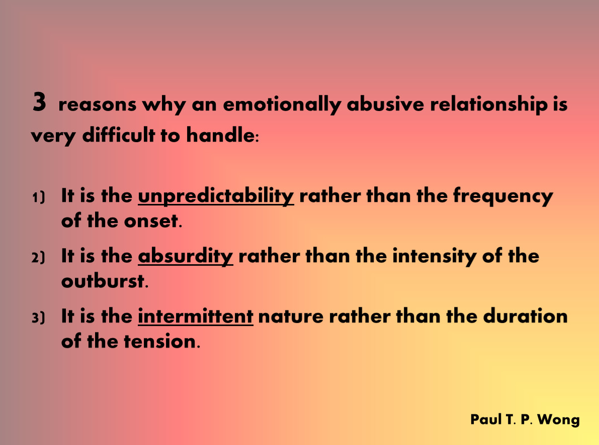 Quotes About Controlling Relationships
 Emotionally Abusive Relationships Dr Paul TP Wong s