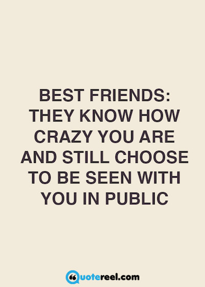 Quotes About Crazy Friendships
 21 Quotes About Friendship QuoteReel